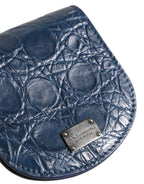 Blue Exotic Skin Coin Condom Case Holder Pocket Wallet