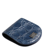 Blue Exotic Skin Coin Condom Case Holder Pocket Wallet