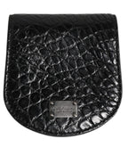 Black Exotic Skin Coin Condom Case Holder Pocket Wallet