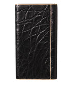 Black Leather Exotic Skin 3000mAh Power Bank Charger USB