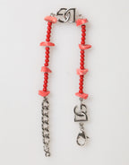 Silver Tone Brass Beaded Resin DG Logo Chain Men Bracelet