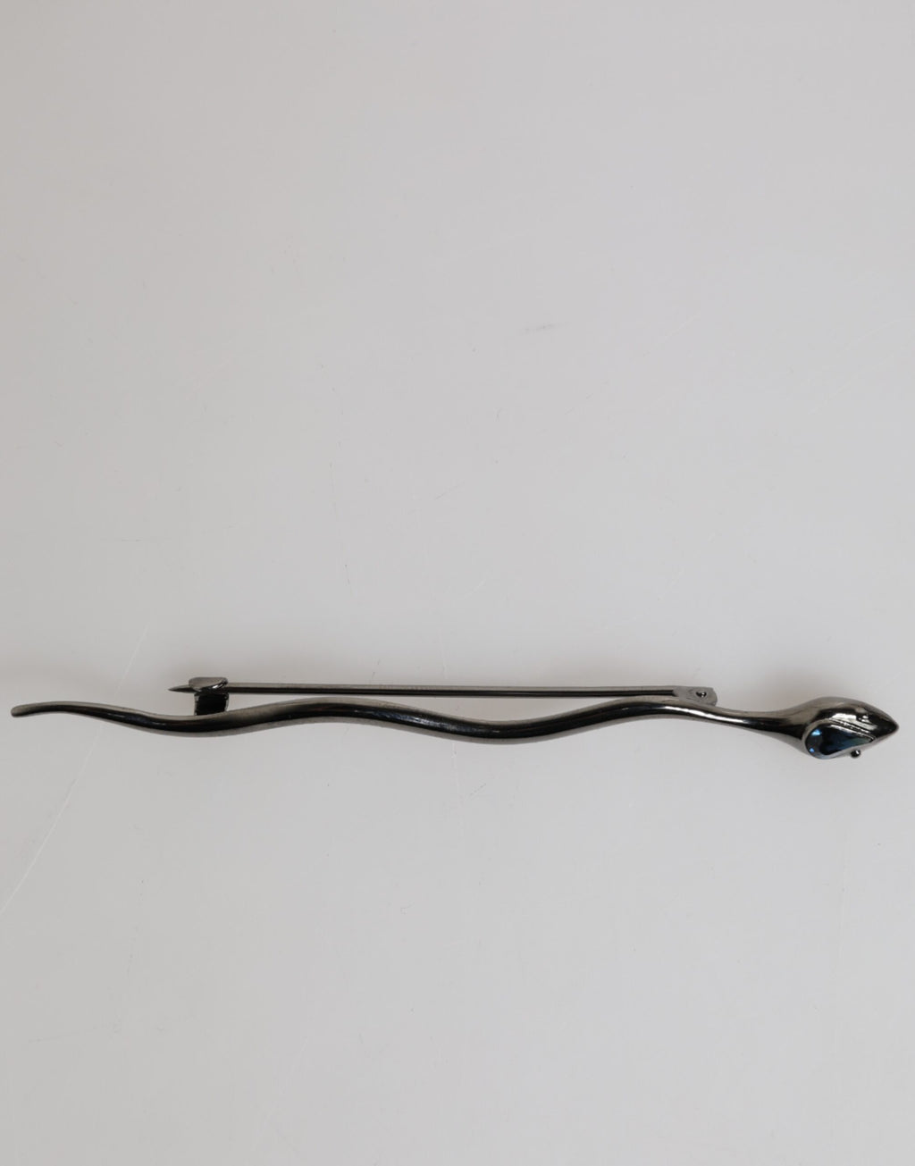 Black Brass Crystal Spilla Serpente Mens Brooch Pin