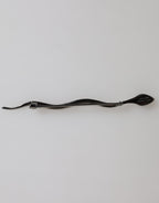 Black Brass Crystal Spilla Serpente Mens Brooch Pin