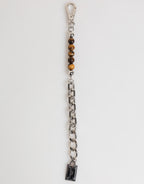 Silver Chain Brass Beaded Lobster Clasp Logo Men Bracelet