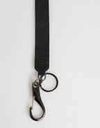 Black Yellow Polyester DG Logo Silver Keychain Keyring