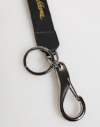 Black Yellow Polyester DG Logo Silver Keychain Keyring