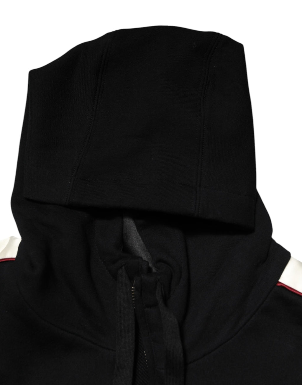 Black Cotton Plaque Track Cardigan Sweater