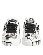 White Portofino Crystal Sneakers  Shoes