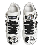 White Portofino Crystal Sneakers  Shoes