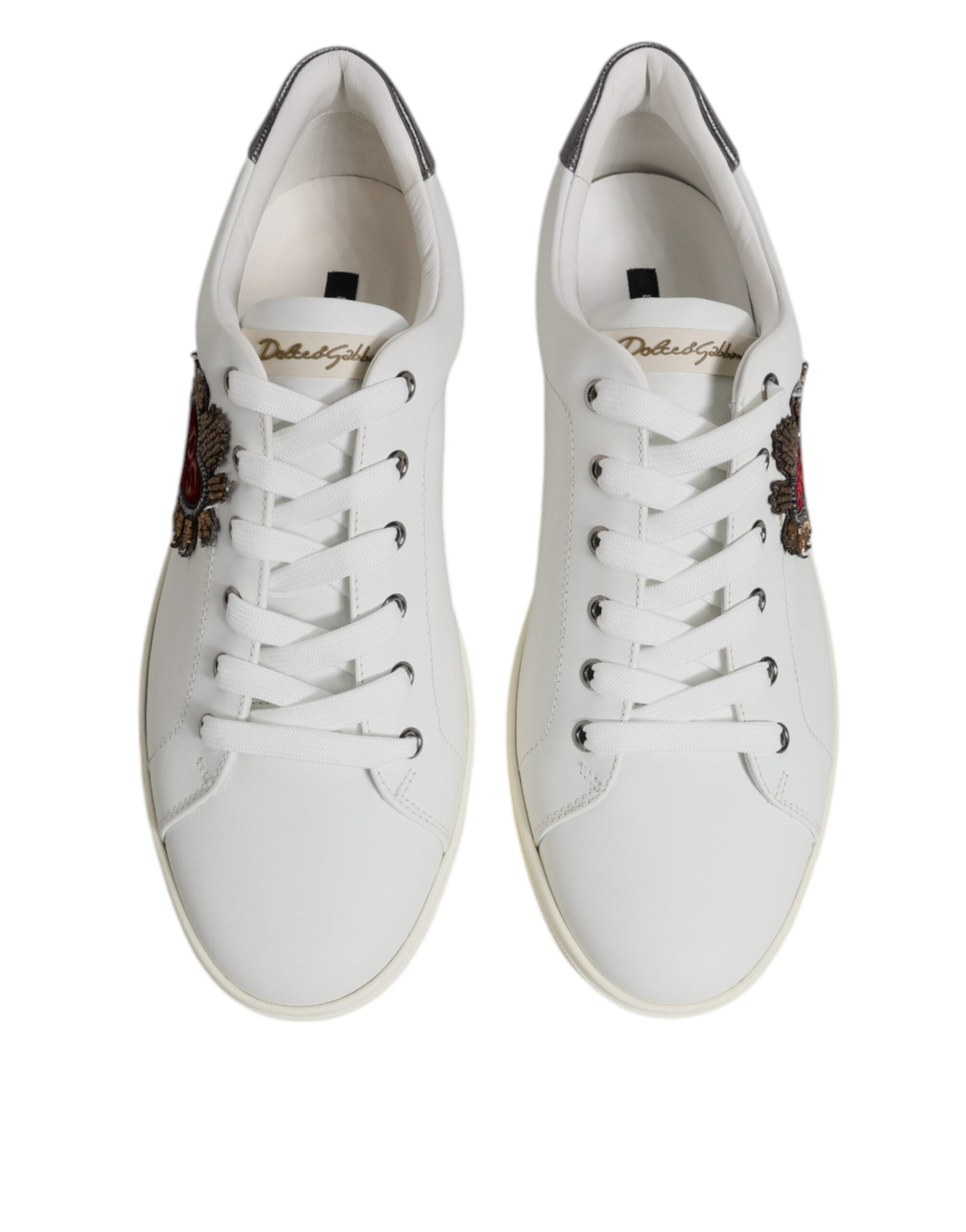 White Sacred Heart Men Low Top Sneakers Shoes