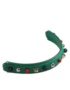 Green Embellished Leather Bag Handle Women Shoulder Strap