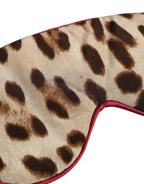 Brown Leopard Print Silk Women Accessory Sleep Eye Mask