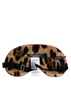 Brown Leopard Print Silk Women Accessory Sleep Eye Mask