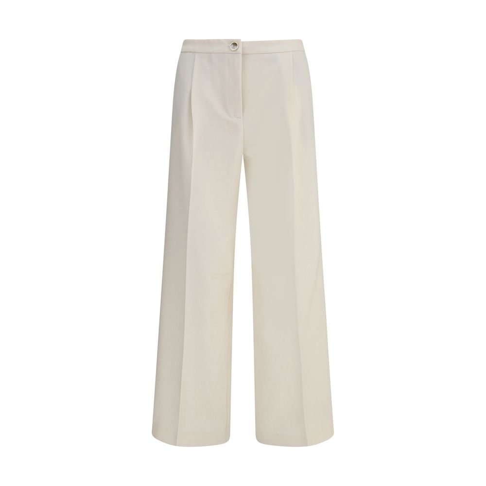 Beige Polyester Casual Pants