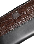 Black Brown Exotic Leather Men Continental Clutch Wallet