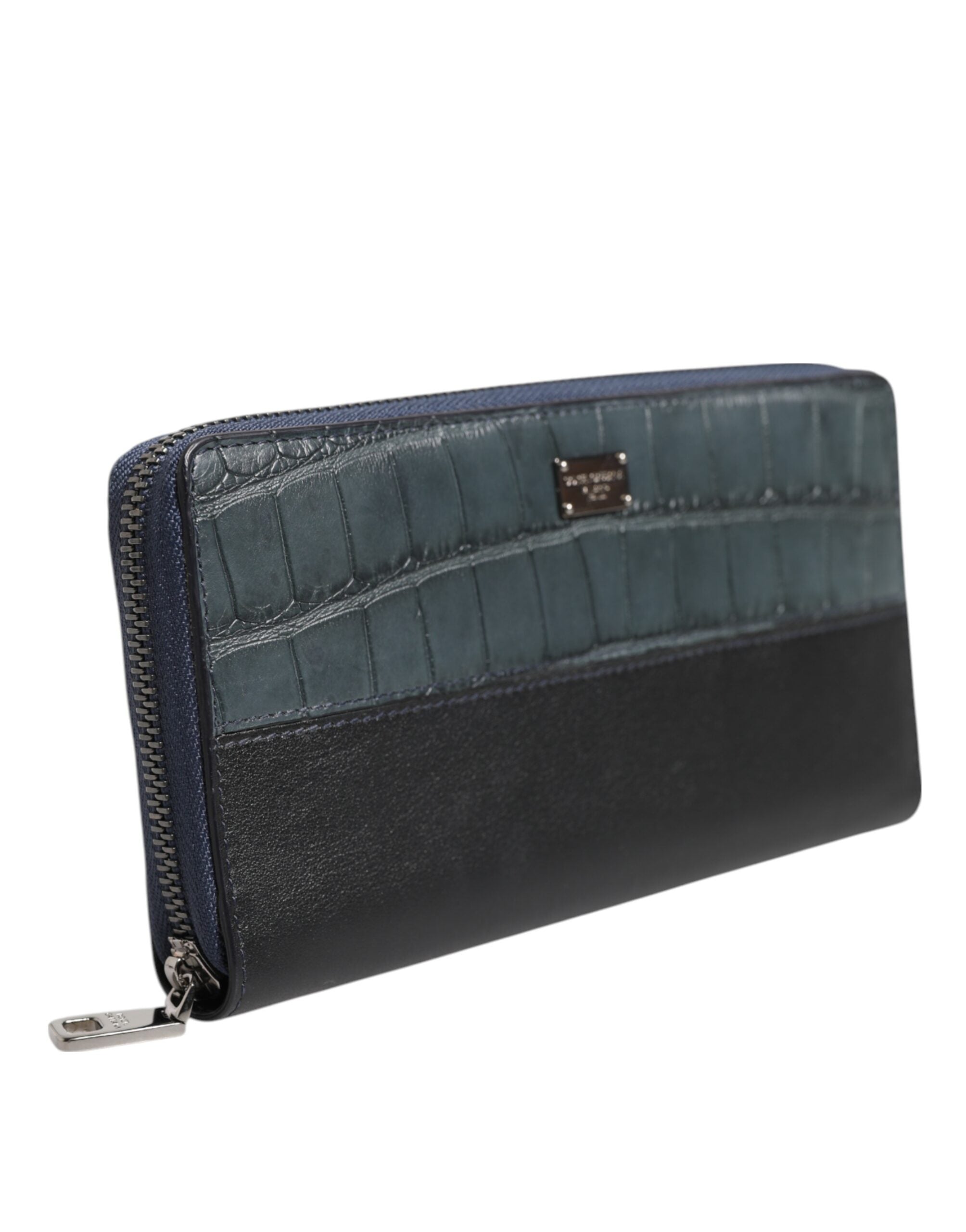 Black Blue Exotic Leather Men Continental Clutch Wallet