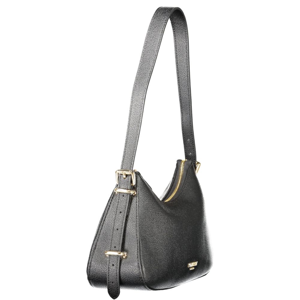 Black Polyurethane Women Shoulder Bag