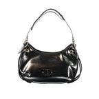 Black Polyurethane Women Hobo Bag