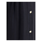 Black Fleece Wool Long Skirt