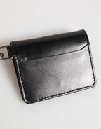 Wallet Black Leather Logo Embossed Key Chain Card Holder Wallet