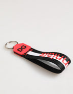 Red White DG Logo Polyester Brass Holder Keychain Keyring