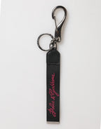 Black Burgundy Polyester DG Logo Men Keychain Keyring