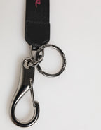 Black Burgundy Polyester DG Logo Men Keychain Keyring