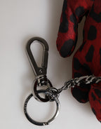 Red Black Polyester Animal Silhouette Keychain Keyring
