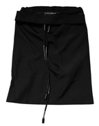 Black Green Logo Waistband Beachwear Short Swimwear