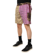 Multicolor Playing Card Camouflage Shorts Swimwear