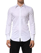 White Cotton MARTINI Paisley Jacquard Shirt