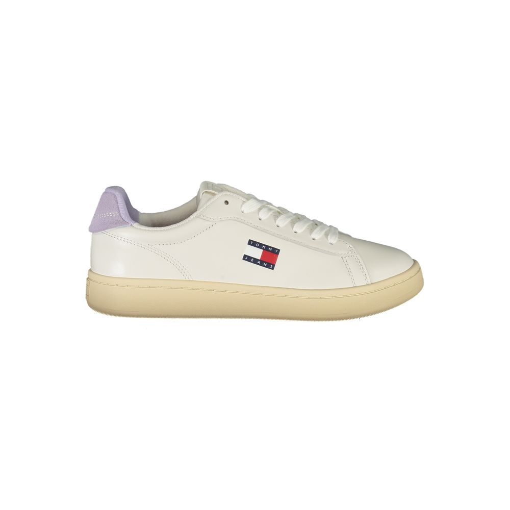 White Polyurethane Women Sneaker