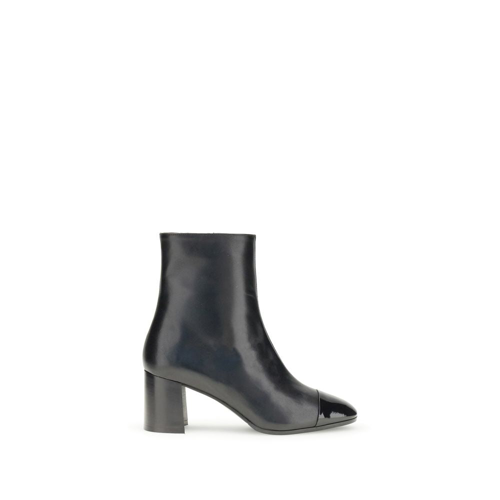 Black Calf Leather Bos Taurus Ankle Boots