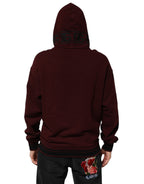 Burgundy Cotton Plaid Lined Men Hoodie Sweater