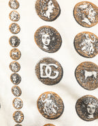 Silk Ivory Coin Print Logo Men Polo T-shirt