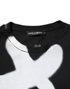 Black Cotton DG Logo Graffiti Short Sleeve T-shirt