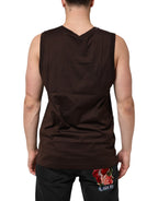 Brown Cotton Sleeveless Underwear Men Tank Top