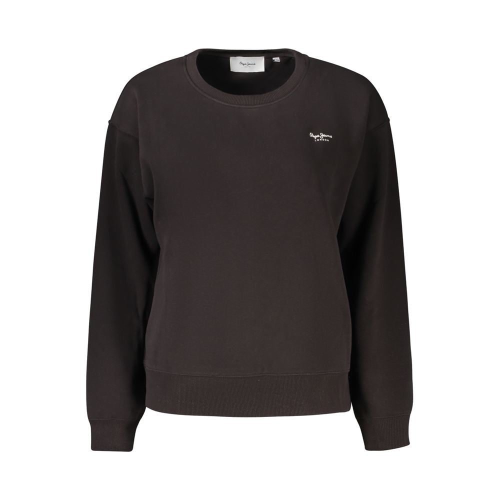 Black Polyester Women Sweatshirt