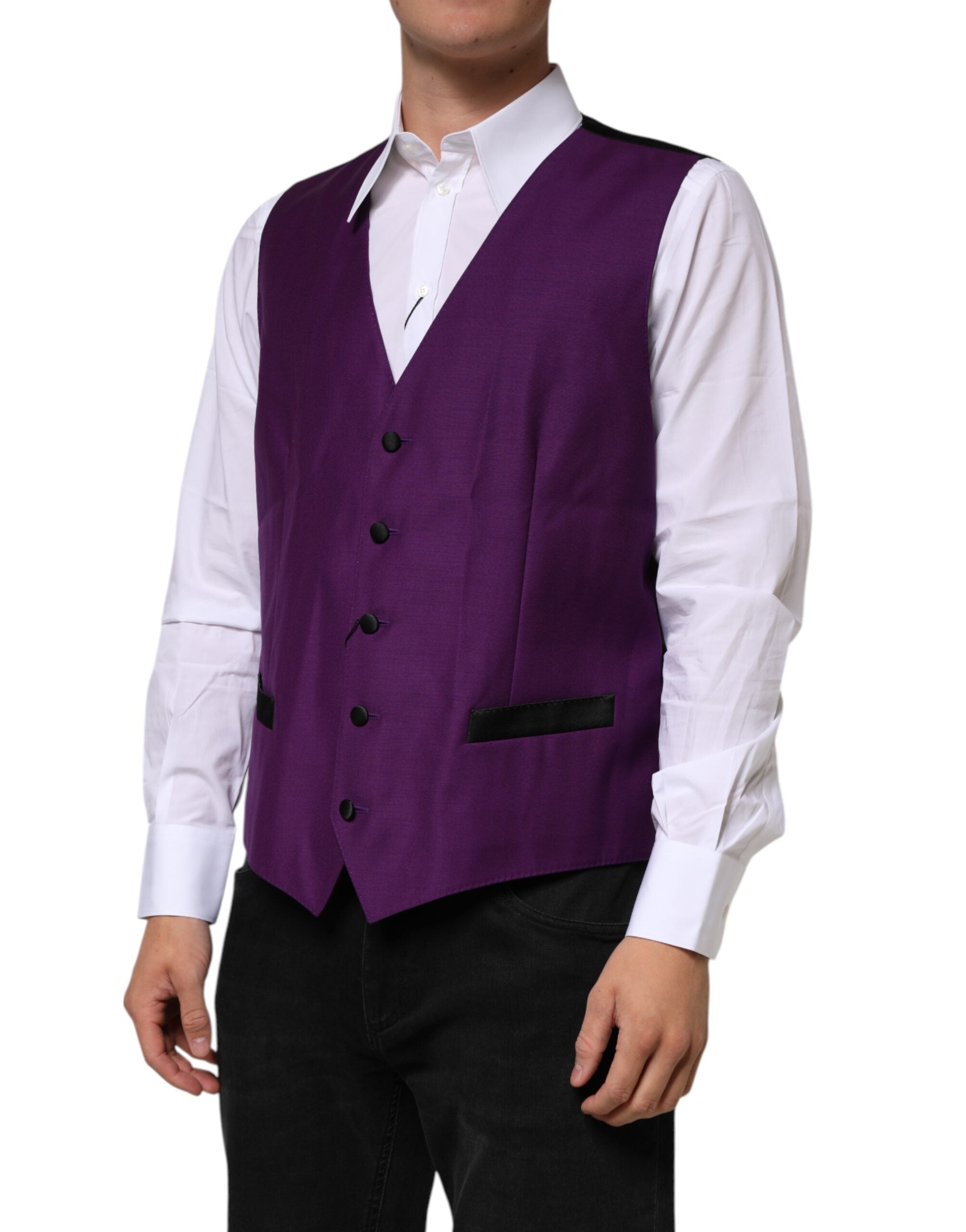 Purple Wool Dress Formal Waistcoat Vest