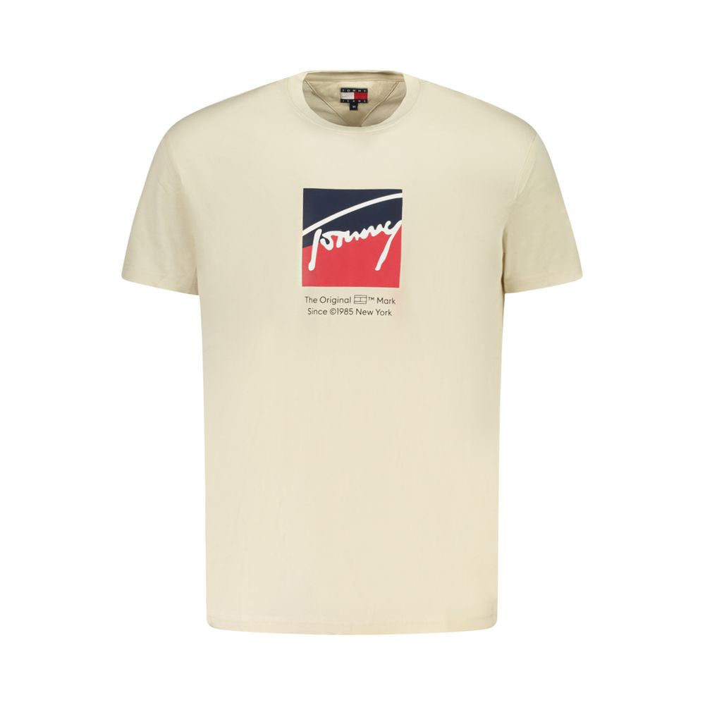 Beige Cotton Men's T-Shirt