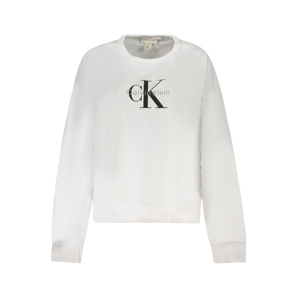 White Cotton Women Sweatshirt