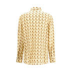 Beige Silk Pattern Shirt