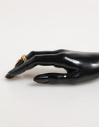 Gold Tone Brass Oval DG Logo Chain Adjustable Ring