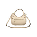 Beige Polyurethane Woman Handbag