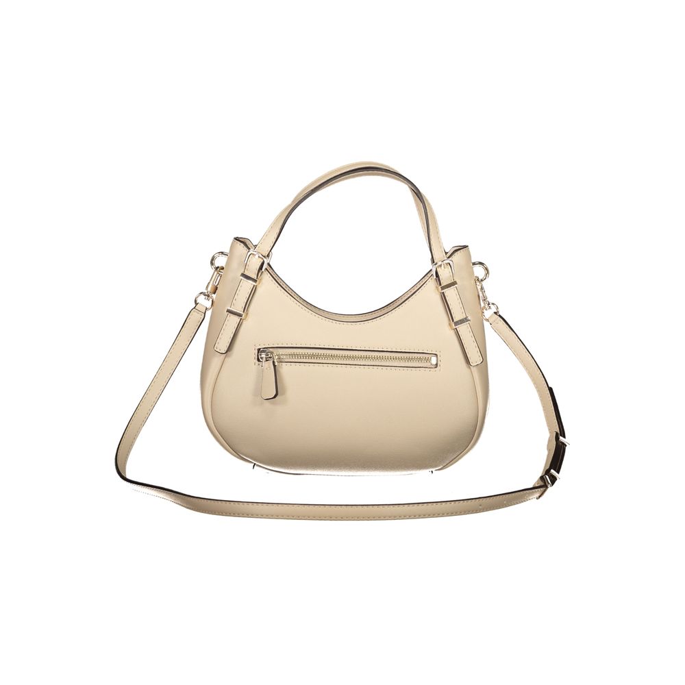 Beige Polyurethane Woman Handbag