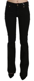 Black Low Waist Slim Leg Skinny Denim Casual Pants Jeans