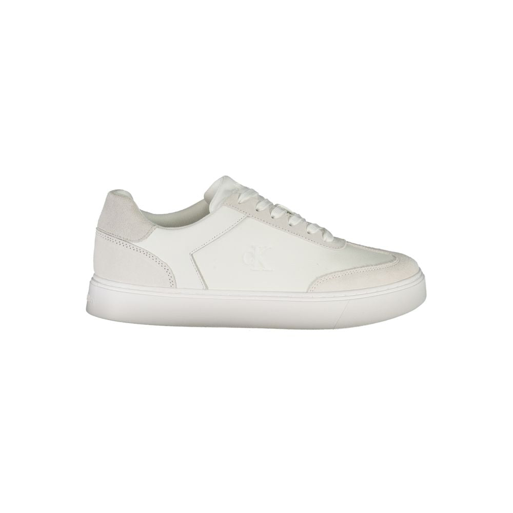 White Polyurethane Men Sneaker