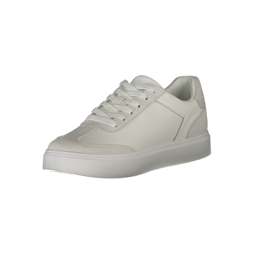 White Polyurethane Men Sneaker