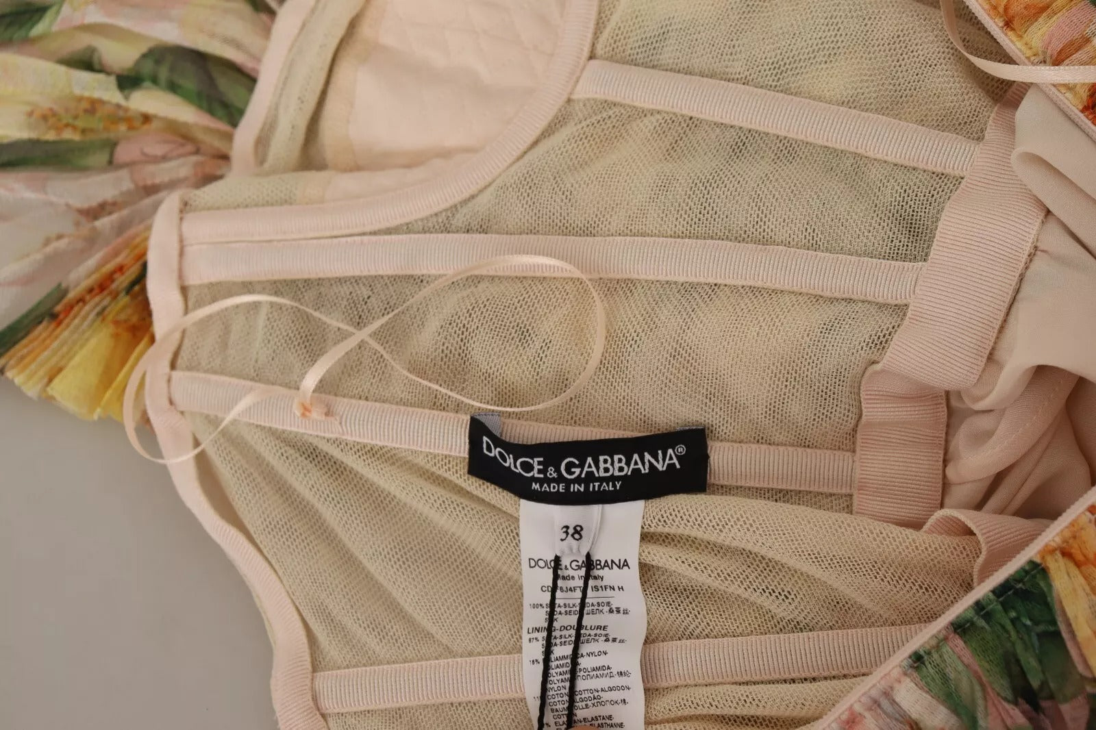 Yellow Floral Print Pleated Maxi Dress