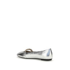 Silver Calf Leather Bos Taurus Ballet Flats
